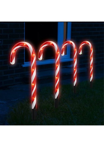 Parlak 5pcs 14 Inç Noel Şeker Kamışı Yol Işaretleri, Noel Yol Işıkları Açık Bahçe Için Sıcak Beyaz Işıklar (Yurt Dışından) fiyatları