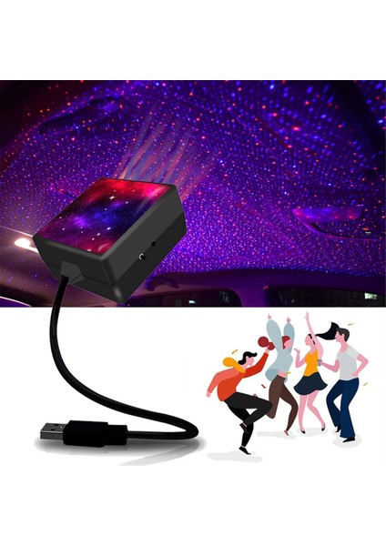 Mini LED Projeksiyon Lambası Yıldız Gecesi, Araba Için Yıldız Çatı Işıkları, Ev Tavanı Romantik USB Gece Işığı - Tak ve Oynat (Yurt Dışından) fiyatları