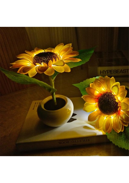 Ayçiçeği Lambası Işıkları Masa Lambası Çiçek Masası Lambası LED Ayçiçeği Gece Işığı Oturma Odası Yatak Odası Ev Oturma Odası Için (Yurt Dışından) fırsatları