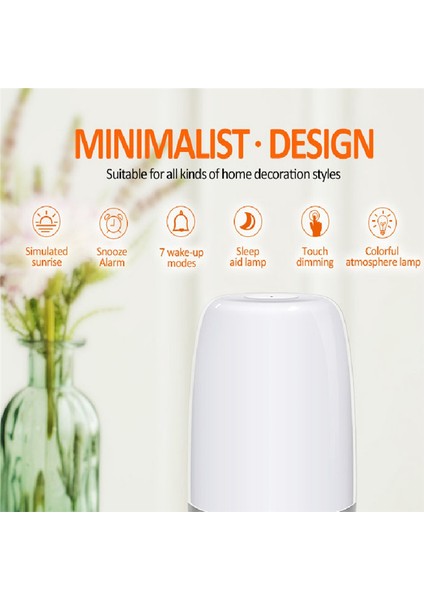 Gün Doğumu Simülasyon Çarşamba Saati ile Dokunma Gece Işığı, Çocuk Yatak Odaları Için 2 Yol Dökülebilir Sıcak Beyaz Başucu Lambası (Yurt Dışından) indirimleri