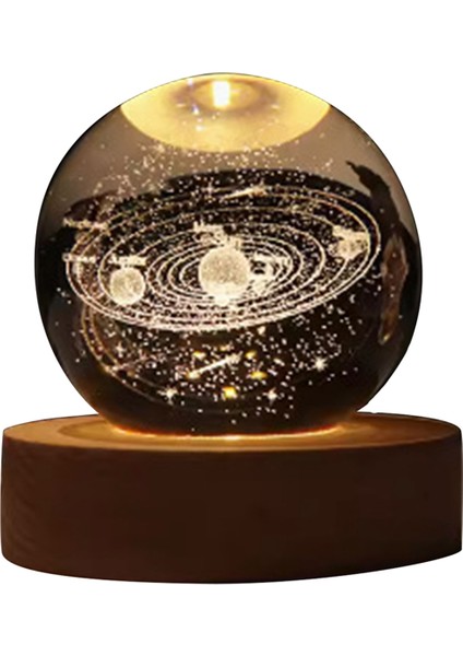 Sevgililer Günü Hediye Galaxy Kristal Top Lambası 3D Gezegen Ay Lambası USB LED Gece Işığı, E (Yurt Dışından) fiyatları