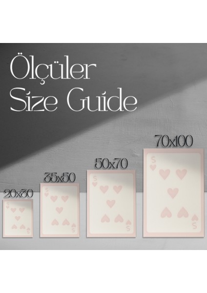 Minimalist Pembe Kalpler İllüstrasyon Tablosu modelleri