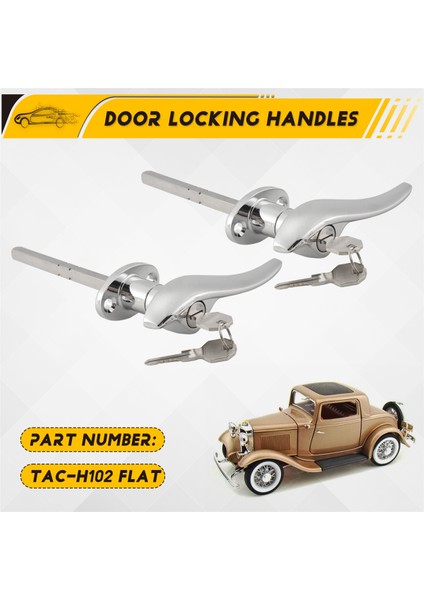 2 Adet Araba Kapısı Kilitleme Kolları Ford 1932 Için Eşleşen Kilitler Ford 1933 1934 Binek Otomobil (Yurt Dışından) fırsatları