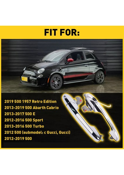 1paır Dış Kapı Kolu Ön Sürücü ve Yolcu Yan Kapı Dış El Fiat 500 735451696, 735451697 (Yurt Dışından) fiyatları