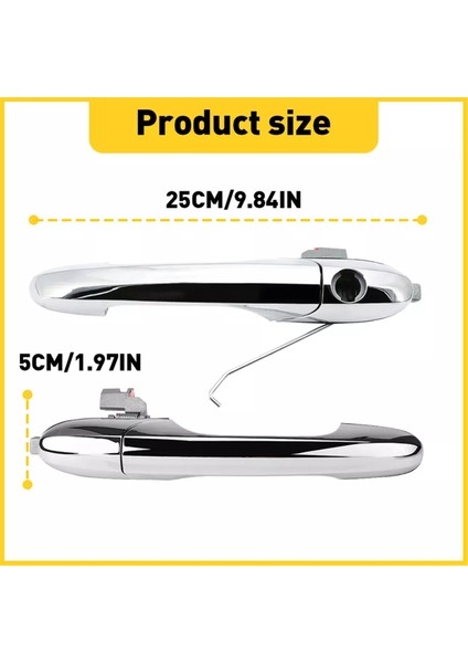 1paır Dış Kapı Kolu Ön Sürücü ve Yolcu Yan Kapı Dış El Fiat 500 735451696, 735451697 (Yurt Dışından) modelleri