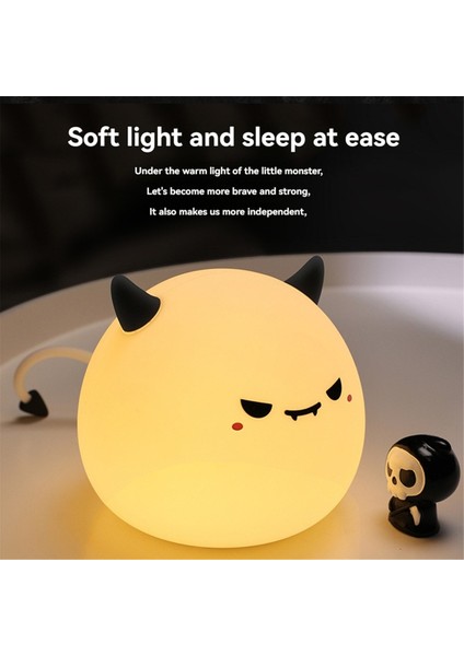 Sevimli Küçük Şeytan Canavar Lambası Yumuşak Aydınlatma Küçük Gece Işık Başucu Hafif Siyah (Yurt Dışından) fiyatları
