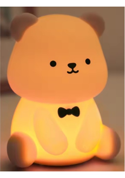 Silikon Teddy Bear Eğlenceli Gece Işığı 3 Seviye Döner Olabilen Kreş Işık Renkli Beyaz Yatak Odası Için Lamba Yanında Uyuyan (Yurt Dışından) fırsatları