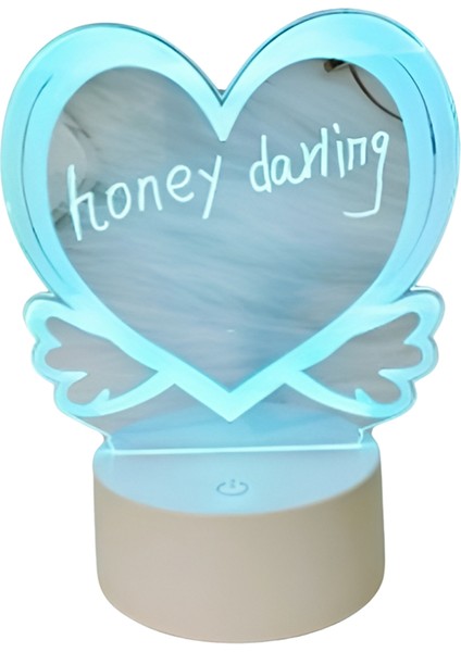 Şeffaf LED Gece Işık USB Gece Işığı Silinebilir Yazma Kurulu Masaüstü Dekorasyon Aşk (Yurt Dışından)