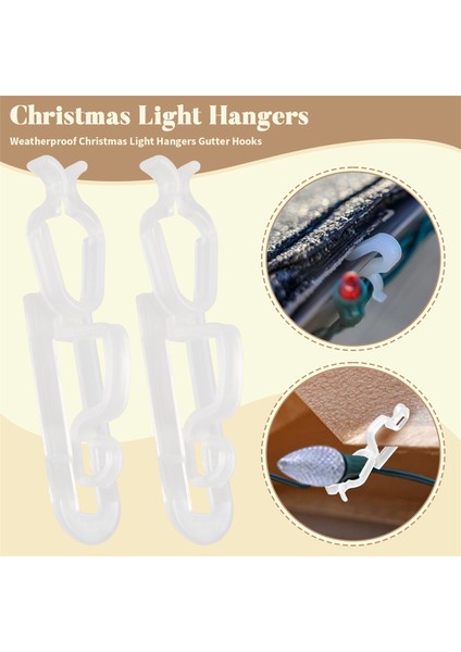 Noel Işığı Klipsleri Bir Klipler 100 Pack, Evrensel Oluk ve Shingle Klips Kancaları C7, C9 ve Işıkları Asmak Için (Yurt Dışından) fırsatları
