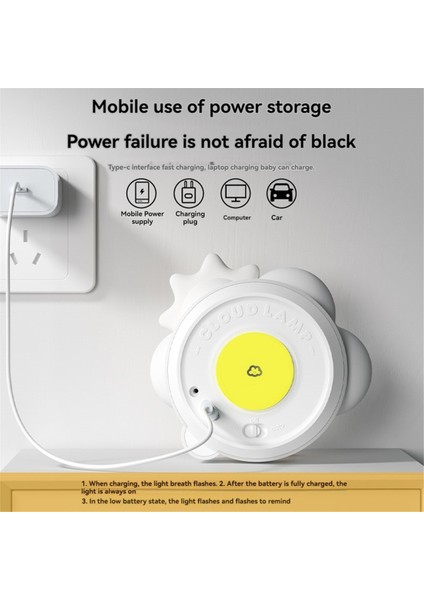 Indüksiyon Duvar Lambası Manyetik Emiş Sabit Şarj Yumuşak Işık Bulut Algılama Gece Lambası Yatak Odası Oda Dekor (Yurt Dışından)