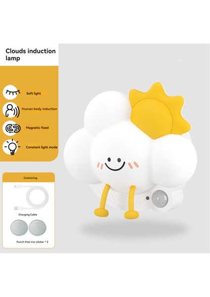 Indüksiyon Duvar Lambası Manyetik Emiş Sabit Şarj Yumuşak Işık Bulut Algılama Gece Lambası Yatak Odası Oda Dekor (Yurt Dışından) modelleri
