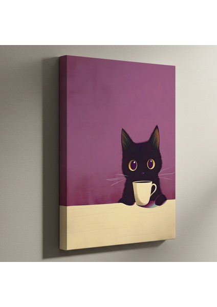 Minimalist Kedi İllüstrasyon Tablosu