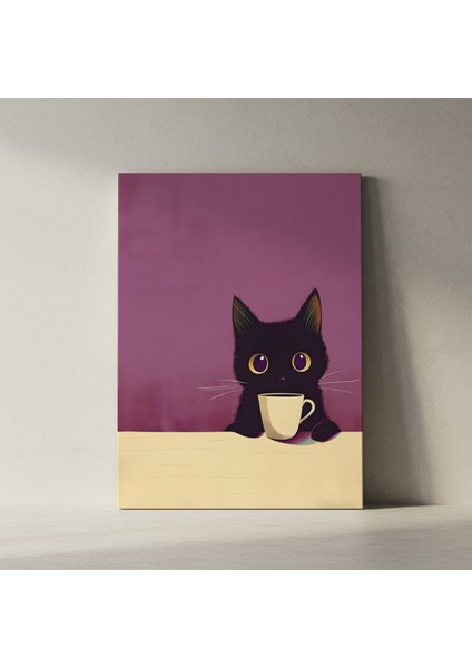 Minimalist Kedi İllüstrasyon Tablosu fiyatları