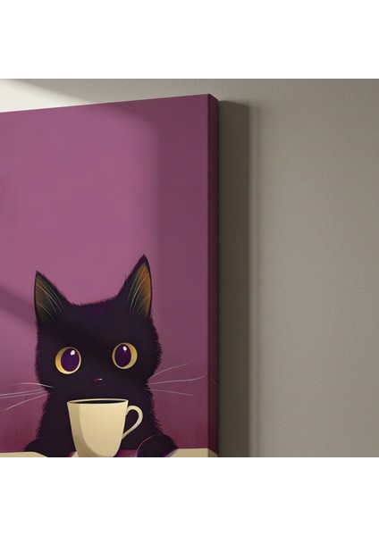 Minimalist Kedi İllüstrasyon Tablosu indirimleri