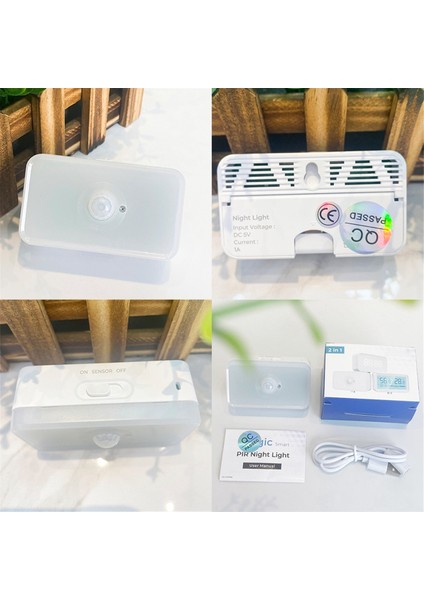Pir Gece Işığı Akıllı Insan Vücut Sensörü Lambası Ev Koridoru Kabine Yatak Odası Tipik Eklenti LED Başucu Gece Işık-B (Yurt Dışından) indirimleri