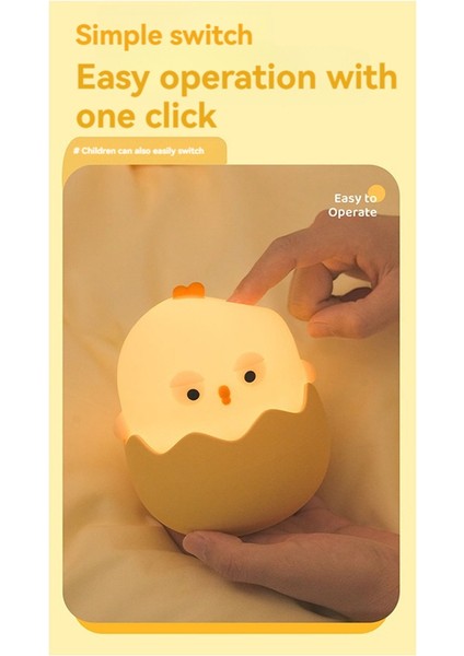 Yumurta Kabuğu Tavuk Gecesi Işık USB Şarj Bardbler Renkli Gece Işık Yatak Odası Başsi (Yurt Dışından) modelleri