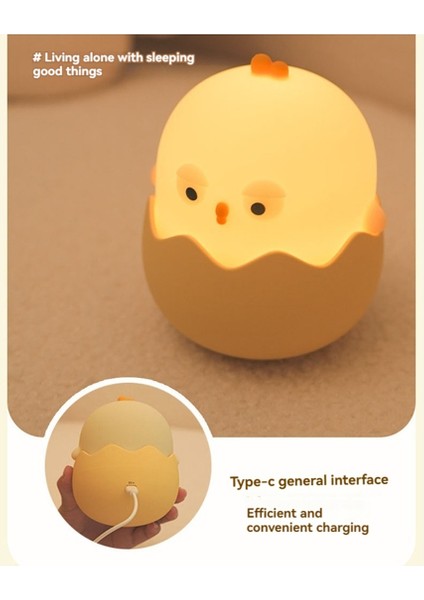 Yumurta Kabuğu Tavuk Gecesi Işık USB Şarj Bardbler Renkli Gece Işık Yatak Odası Başsi (Yurt Dışından) fırsatları