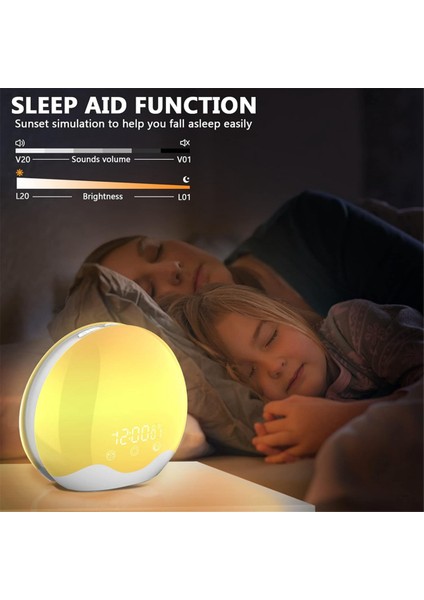 Gündoğumu Çalar Saat, Dokunmatik Kontrol ile Işık Uyandır, Yatak Odası Için Çift Taraflı Işık Çalar Saat, Çift Alarm ve Erteleme (Yurt Dışından) fiyatları