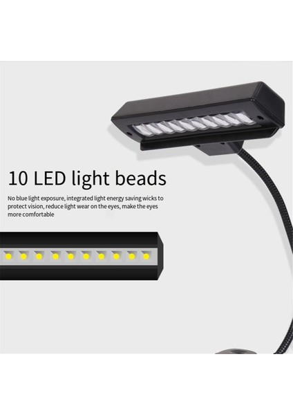 USB Şarj Edilebilir Müzik Standı Hafif 10 Parlak Led, Komodin Lambası Masası Okuma Lambası (Yurt Dışından) fiyatları