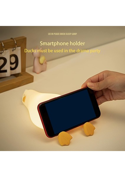 Yalan Düz Ördek Gece Işığı, LED Ördek Lambası, Sevimli Hafif Ördek, Silikon Dimmabable Kreş Gece Işığı (Yurt Dışından) indirimleri