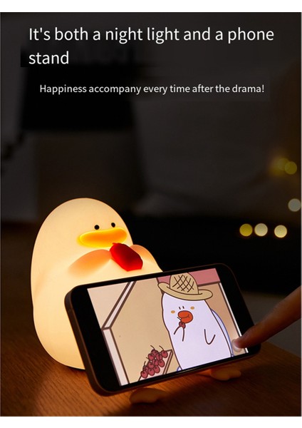 Sevimli Ördek Gece Işığı, Çocuklar Için Sevimli Ördek Lambası, Ördek Silikon Gece Işığı, USB Şarj Edilebilir Kreş Lambası, Musluk Kontrolü (Yurt Dışından) modelleri