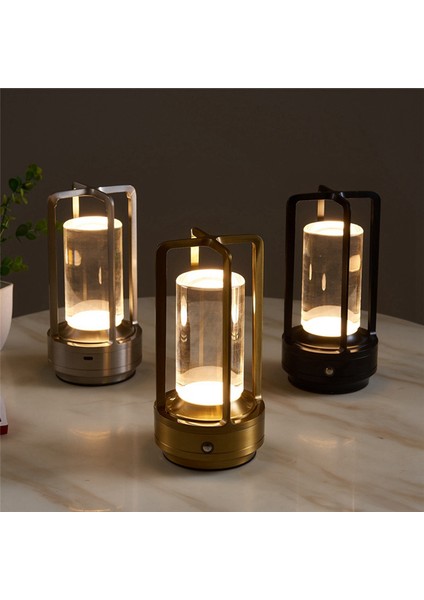 Şarj Edilebilir Kristal Lamba Başucu Tablosu Yatak Odası LED Dokunmatik Masa Restoranı Dekorasyon Atmosfer Gece Işık Altın (Yurt Dışından) modelleri