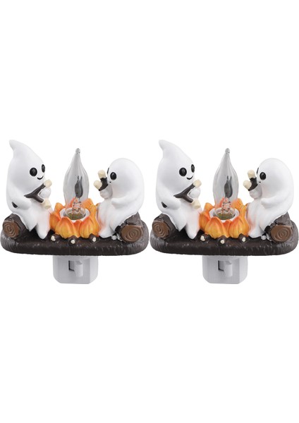 Hayalet Kamp Ateşi Flickering Nightlight Gece Işık Fişi Duvar Ürkütücü Ateş Gece Işık Cadılar Bayramı Hayalet Kamp Ateş (Yurt Dışından)