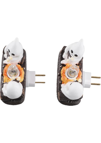 Hayalet Kamp Ateşi Flickering Nightlight Gece Işık Fişi Duvar Ürkütücü Ateş Gece Işık Cadılar Bayramı Hayalet Kamp Ateş (Yurt Dışından) modelleri