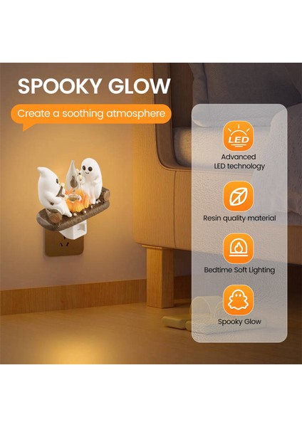 Hayalet Kamp Ateşi Flickering Nightlight Gece Işık Fişi Duvar Ürkütücü Ateş Gece Işık Cadılar Bayramı Hayalet Kamp Ateş (Yurt Dışından) indirimleri