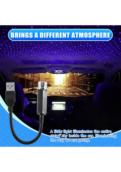 Araba LED Yıldızlı Gökyüzü Işıkları Araba Iç Atmosfer Tavan Gecesi Yıldız Işık Lambası USB Atmosher Işıklar (Mavi) (Yurt Dışından) indirimleri