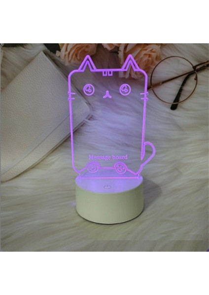 Şeffaf LED Gece Işık USB Gece Işığı Silinebilir Yazma Kurulu Masaüstü Dekorasyon Yuvarlak (Yurt Dışından) fiyatları
