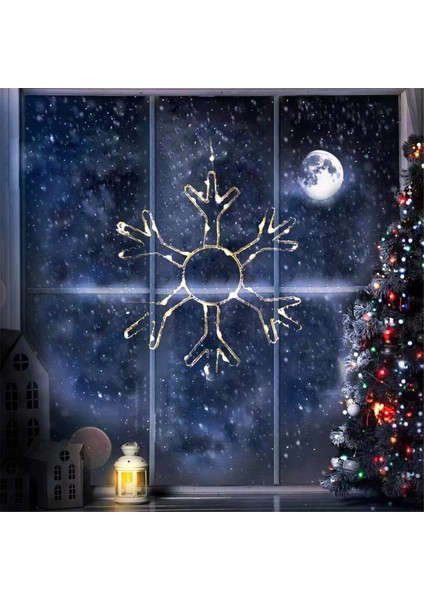 2pcs Noel Kar Tanesi Pencere Işıkları Süslemeler Ev Için Kar Tanesi Işıkları LED Kar Tanesi Dekor Sıcak Beyaz (Yurt Dışından) indirimleri
