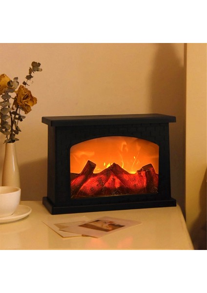 Simüle Edilmiş Alev Lambası Gece Lambası Retro Atmosfer Dekorasyon Şömine Lambası Avrupa Tarzı Süslemeler Kare (Yurt Dışından) fiyatları