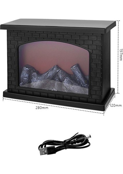 Simüle Edilmiş Alev Lambası Gece Lambası Retro Atmosfer Dekorasyon Şömine Lambası Avrupa Tarzı Süslemeler Kare (Yurt Dışından) fırsatları