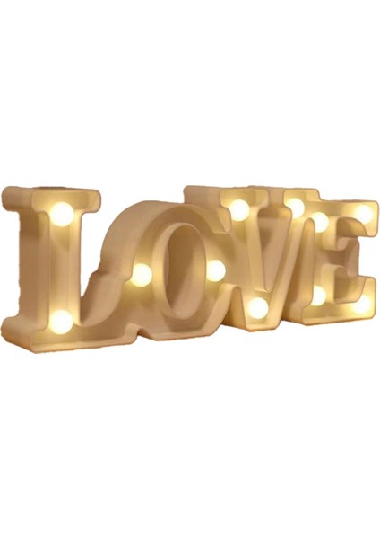 Aşk Mektubu Lambası Ingilizce Romantik Sürpriz Dekorasyon Modelleme Lamba Teklifi Sahne Düzeni Beyaz (Yurt Dışından)