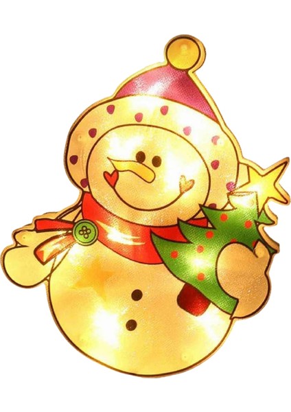 Noel Pencere Işık LED Vantuz Asılı Hafif Pencere Çubuğu Şenlikli Noel Atmosferi Dekoratif Işık (Yurt Dışından)