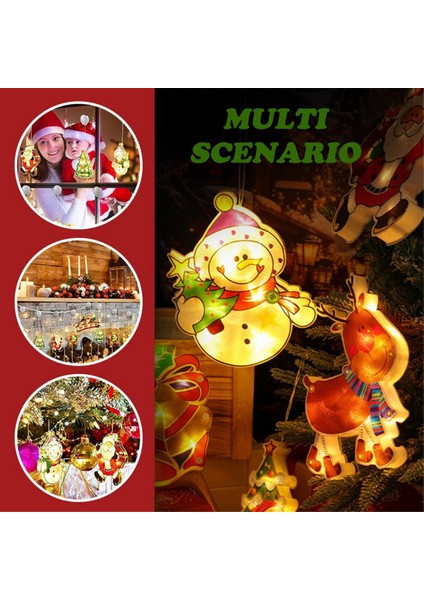 Noel Pencere Işık LED Vantuz Asılı Hafif Pencere Çubuğu Şenlikli Noel Atmosferi Dekoratif Işık (Yurt Dışından) fırsatları