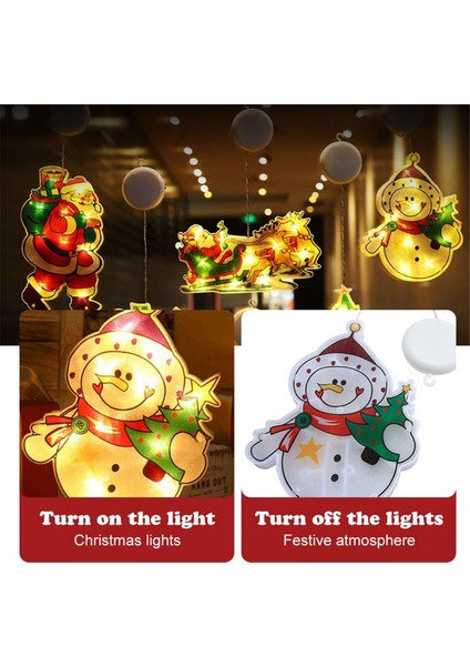 Noel Pencere Işık LED Vantuz Asılı Hafif Pencere Çubuğu Şenlikli Noel Atmosferi Dekoratif Işık (Yurt Dışından) indirimleri