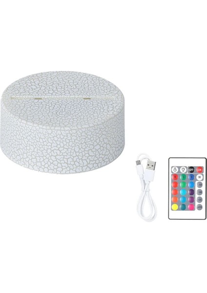 3D Gece Işık Temel Renk Değiştiren Aydınlık Taban Işık USB Arayüz LED Işık Ekran Temel Gece Işık Plastik Base, A (Yurt Dışından)