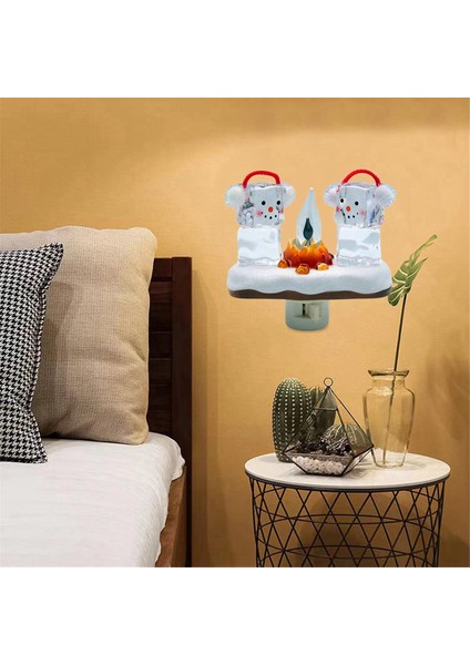 Snowmans Campfire Ticaret Gece Işık Hayalet Kamp Ateşi Titreşen 3D LED Gece Işığı Cadılar Bayramı Iç Mekan Dekoru Fiş Fiş (Yurt Dışından) modelleri