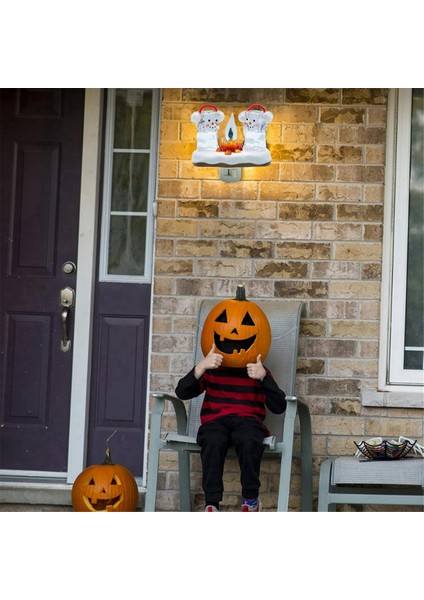 Snowmans Campfire Ticaret Gece Işık Hayalet Kamp Ateşi Titreşen 3D LED Gece Işığı Cadılar Bayramı Iç Mekan Dekoru Fiş Fiş (Yurt Dışından) indirimleri