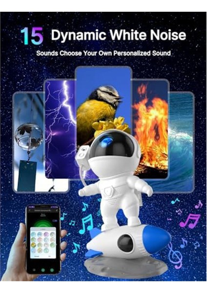 Astronot Galaxy Projektör, Galaxy Night Light Projector, Uzaktan ve Uygulama Kontrolü Olan Çocuklar Için Uzay Arkadaşı Projektörü (Yurt Dışından) fırsatları
