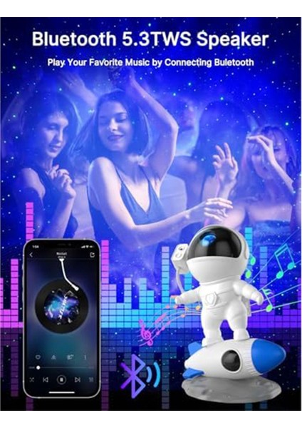 Astronot Galaxy Projektör, Galaxy Night Light Projector, Uzaktan ve Uygulama Kontrolü Olan Çocuklar Için Uzay Arkadaşı Projektörü (Yurt Dışından) indirimleri