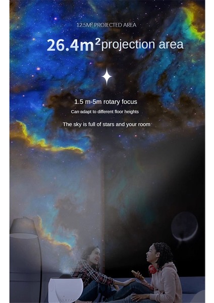 Galaxy Starry Projektör Lambası 360 ° Dönen Yıldızlı Gece Işığı Yatak Odası, Ev, Partiler B Için Ayarlanabilir Proje Lambası (Yurt Dışından)