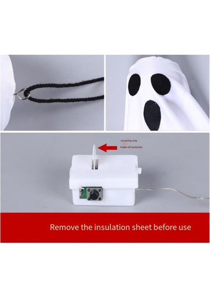 Cadılar Bayramı Dekorasyon LED Asma Lamba Parlayan Beyaz Hayalet Korku Iç Mekan Düzeni Atmosfer Lambası (Yurt Dışından)