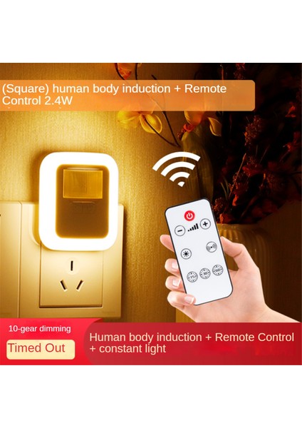 Switch LED Gece Işık Pır Hareket Sensörü Akıllı Gece Lambası, Kablosuz Uzaktan Kumandalı Merdiven Koridorları Için Eu Fiş (Yurt Dışından) fiyatları