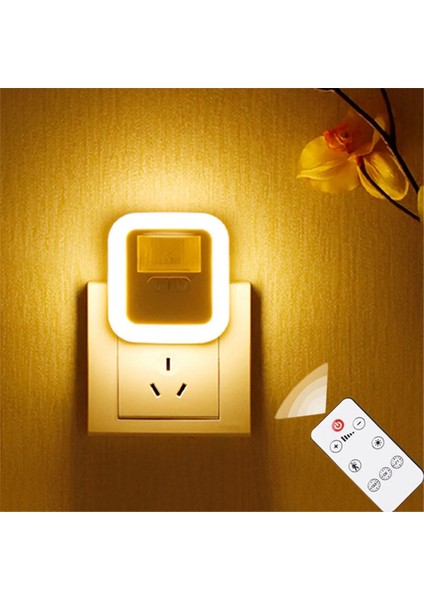 Switch LED Gece Işık Pır Hareket Sensörü Akıllı Gece Lambası, Kablosuz Uzaktan Kumandalı Merdiven Koridorları Için Eu Fiş (Yurt Dışından) indirimleri