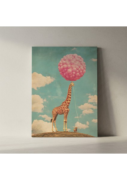 Pembe Balonlar ve Zürafa Soyut Sanat Tablosu fiyatları