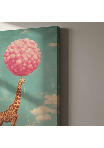 Pembe Balonlar ve Zürafa Soyut Sanat Tablosu indirimleri
