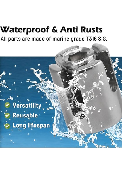 20 Adet Çapraz Kablo Kelepçeleri, 1/8 Inç Tel Halat Veya Çubuk Bağlantı Parçaları Için Paslanmaz Çelik Çapraz Kelepçeler, Sondaj Gerekli Klipsler Yok (Yurt Dışından) indirimleri